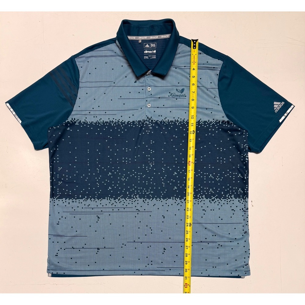 Adidas Golf Climachill Polo Shirt Mens 2XL Blue Kaanapali‎ Graphic Print